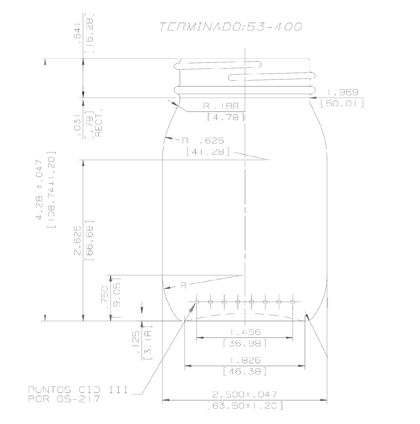 ENVASE DE VIDRIO 1261 FLINT ROSCA