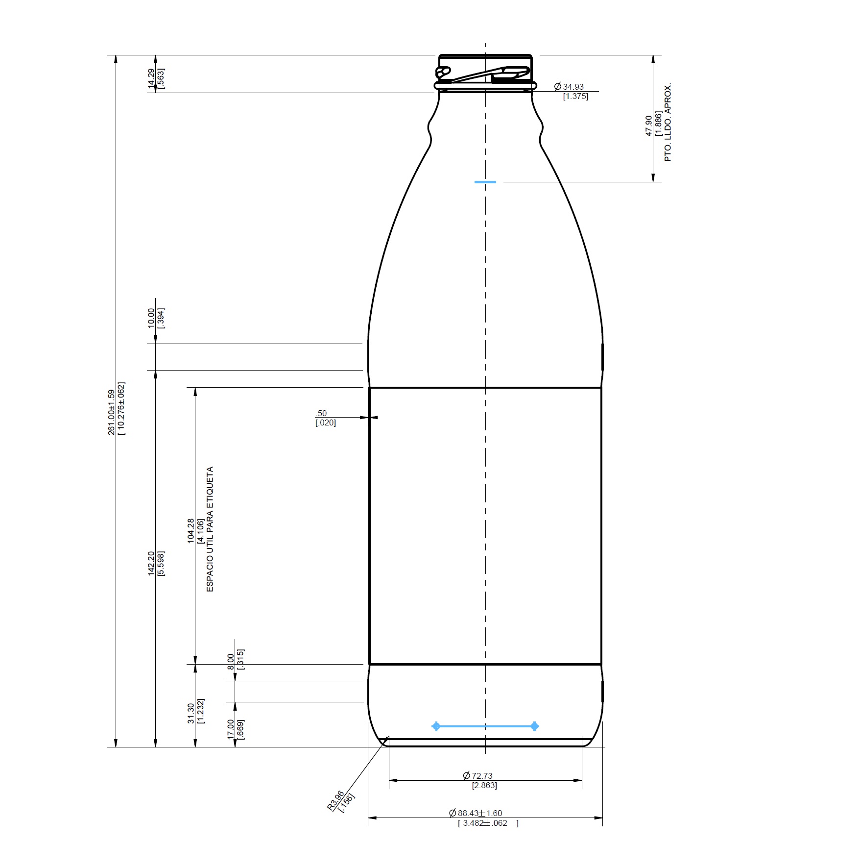 ENVASE DE VIDRIO 4290 FLINT TO