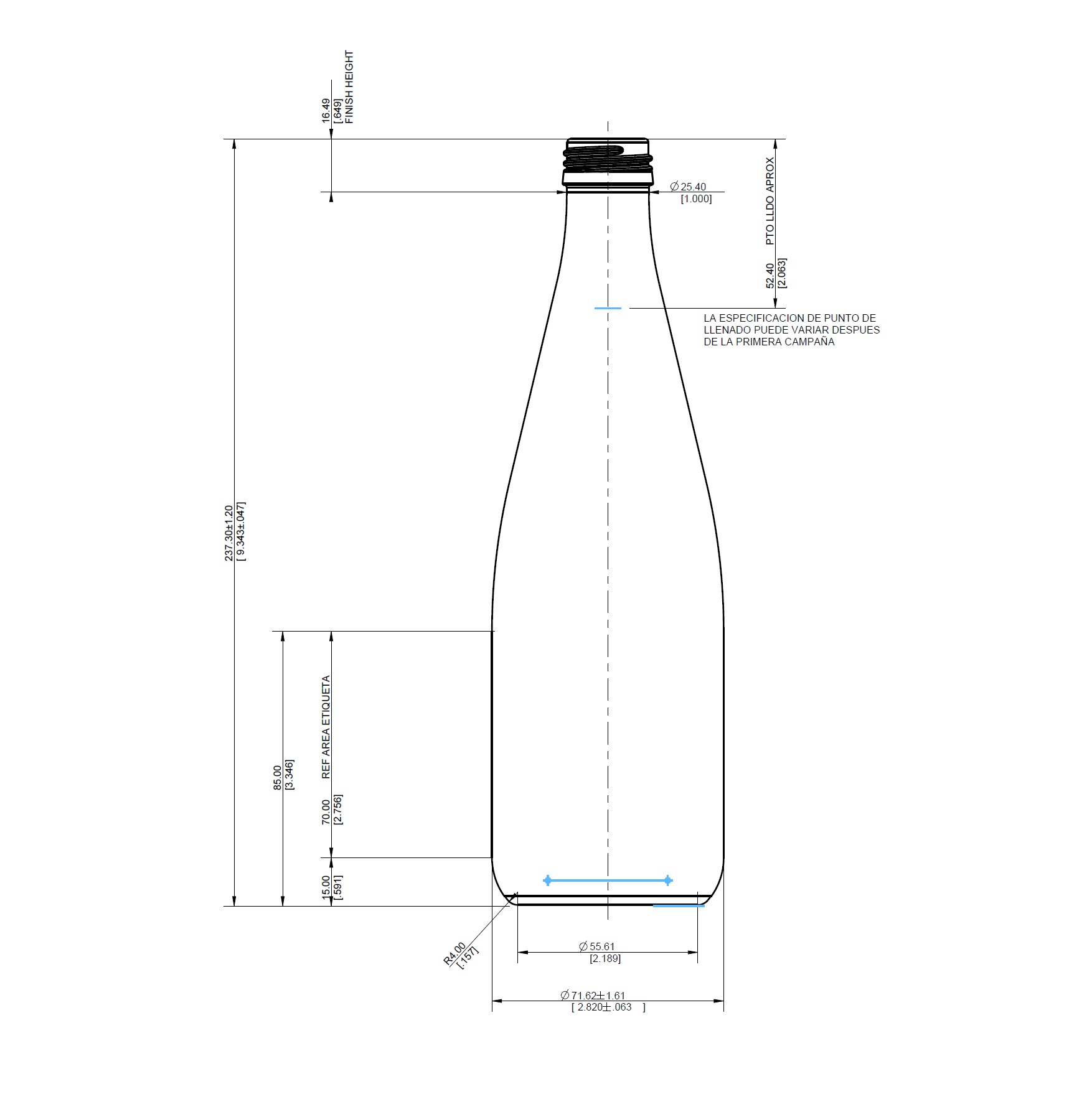 ENVASE DE VIDRIO 4598 FLINT MCA