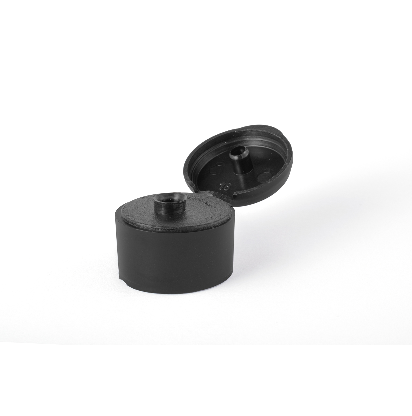 TAPA PLASTICA 24 mm FLIP TOP NEGRA